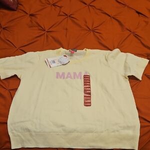 Vince Camuto Cream Sweater with Pink Lettering XL